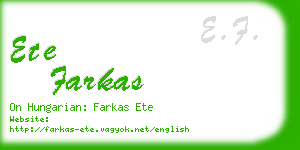 ete farkas business card